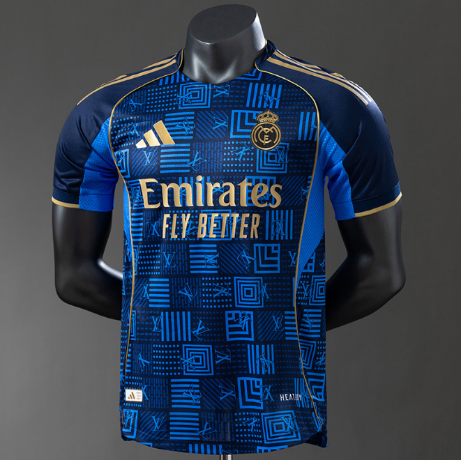 2025-26 Real Madrid Blue Black Special Soccer Jersey Shirt Player Version